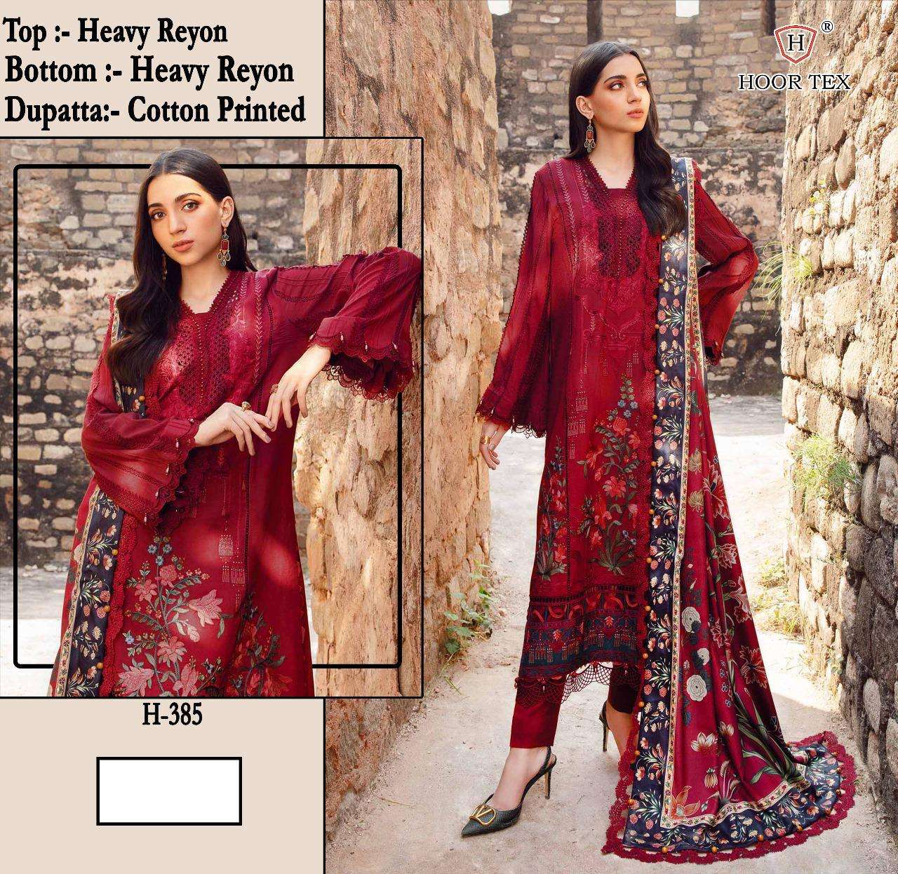 HOOR TEX H-385 HEAVY COTTON PAKISTANI DRESS-00020