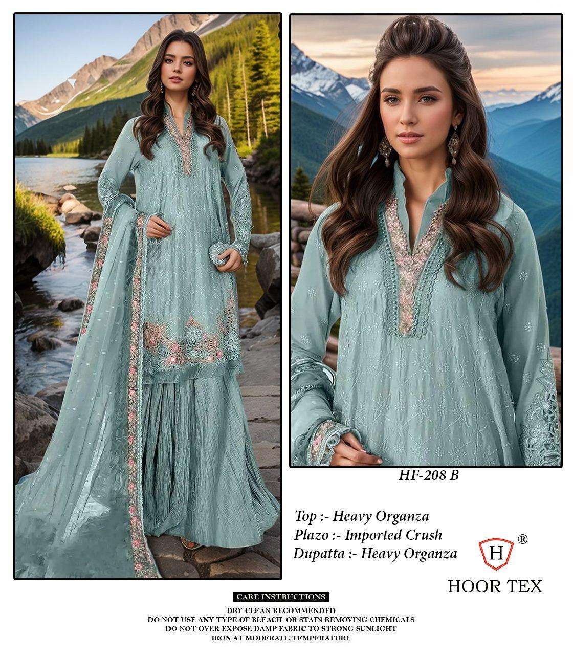 HOOR TEX HF-208 PURE ORGANZA PAKISTANI DRESSES-00020
