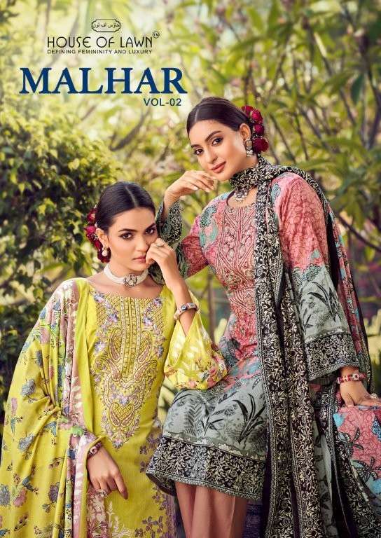 HOUSE OF LAWN MALHAR VOL-02 2001 TO 2006 SERIES PURE COTTON PRINTED PAKISTANI DRESSES-00011