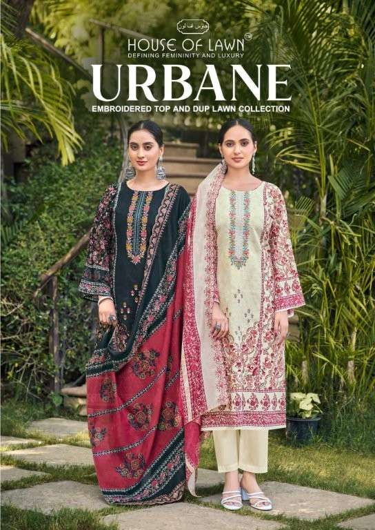 HOUSE OF LAWN URBANE PURE COTTON PRINTED PAKISTANI DRESSES-00201