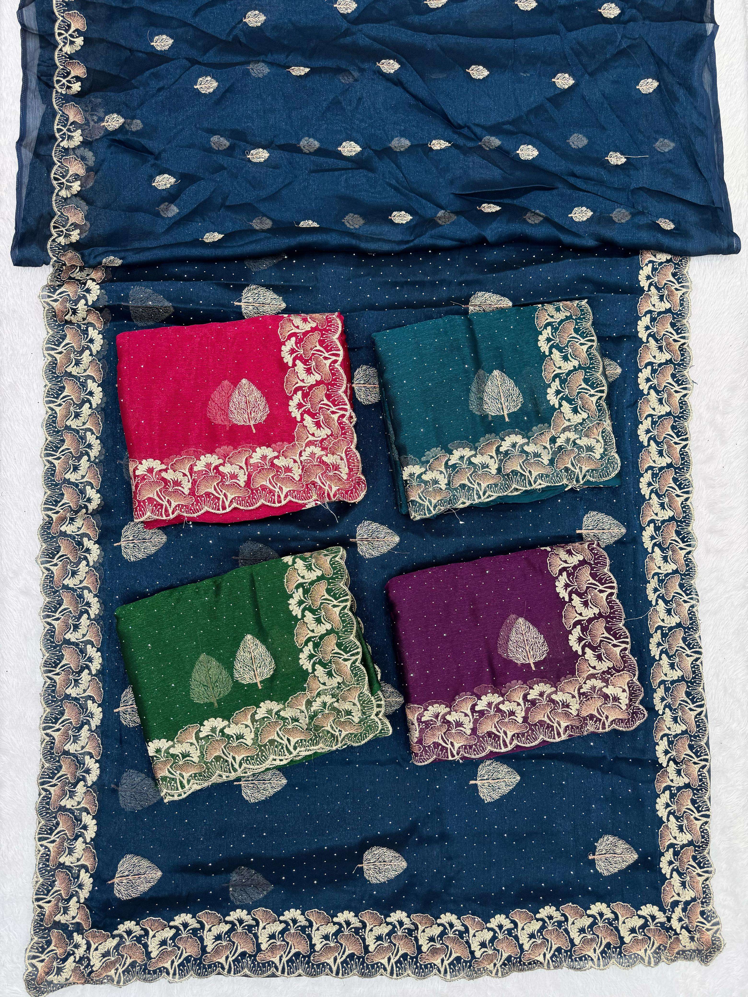 INSTA BY ASLIWHOLESALE DESIGNER PURE FANCY SOFT HANDWORK SAREES-00103