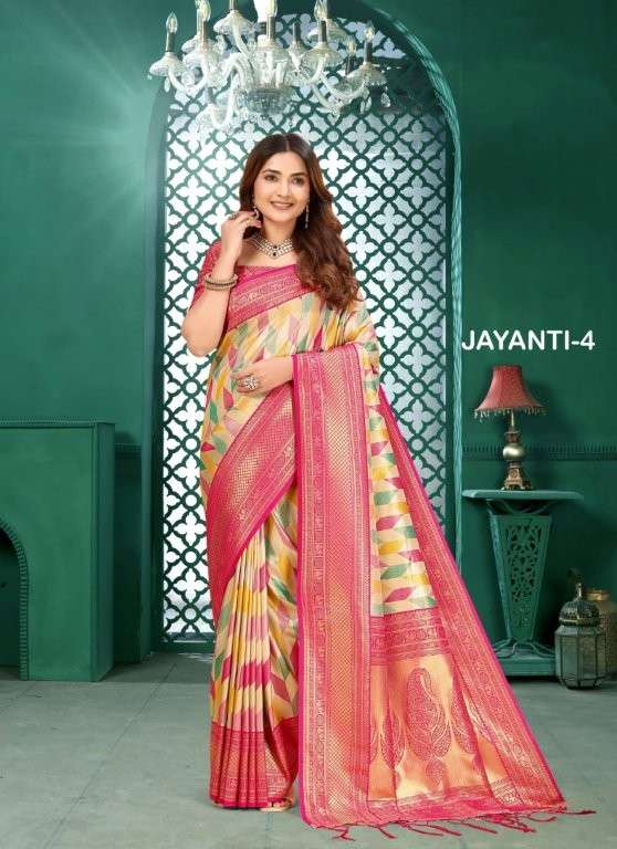 JAYANTI BY ASLIWHOLESALE DESIGNER PURE KANJIVARAM JACQUARD SAREES-00137