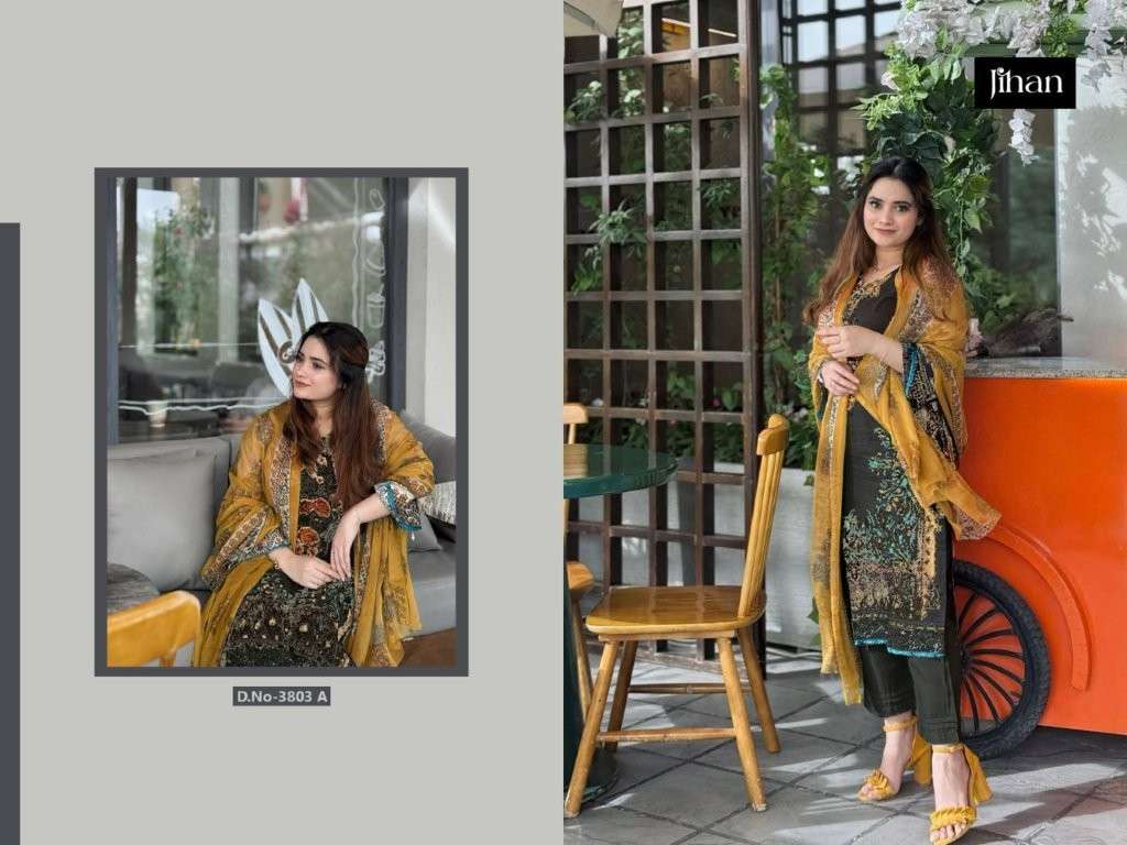 JIHAN 3803 COLOUR PURE HEAVY COTTON EMBROIDERY PAKISTANI DRESS-00062
