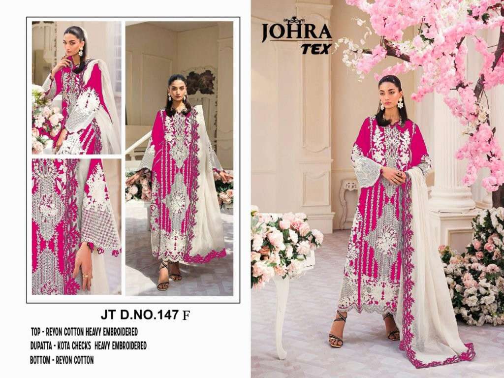 JOHRA TEX JT-147 HIT DESIGNE PURE RAYON COTTON EMBROIDERY DRESS-00201