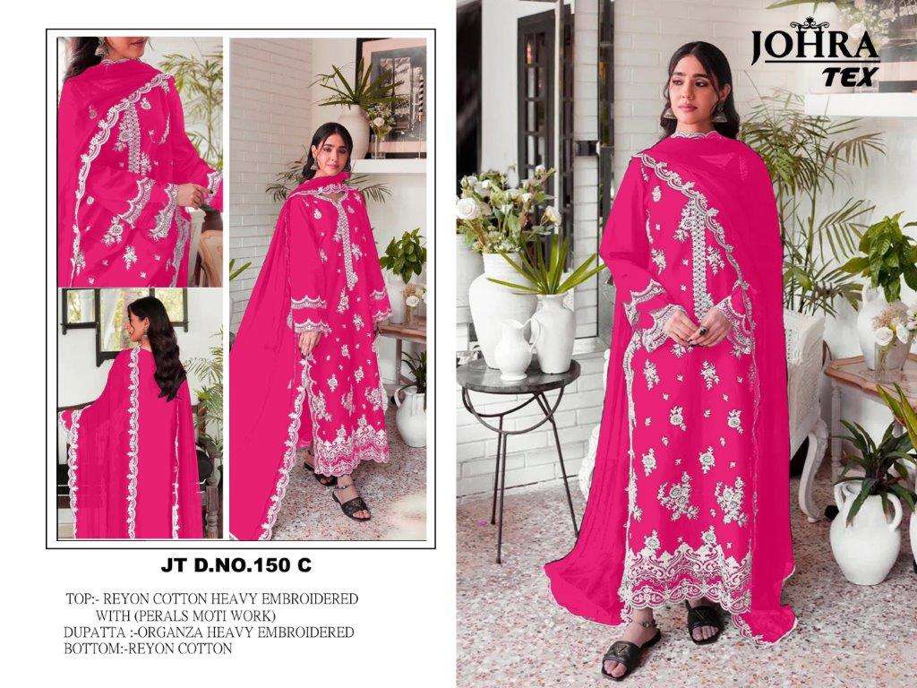 JOHRA TEX JT-150 150-C TO 150-D SERIES PURE COTTON EMBROIDERY PAKISTANI DRESSES-00201