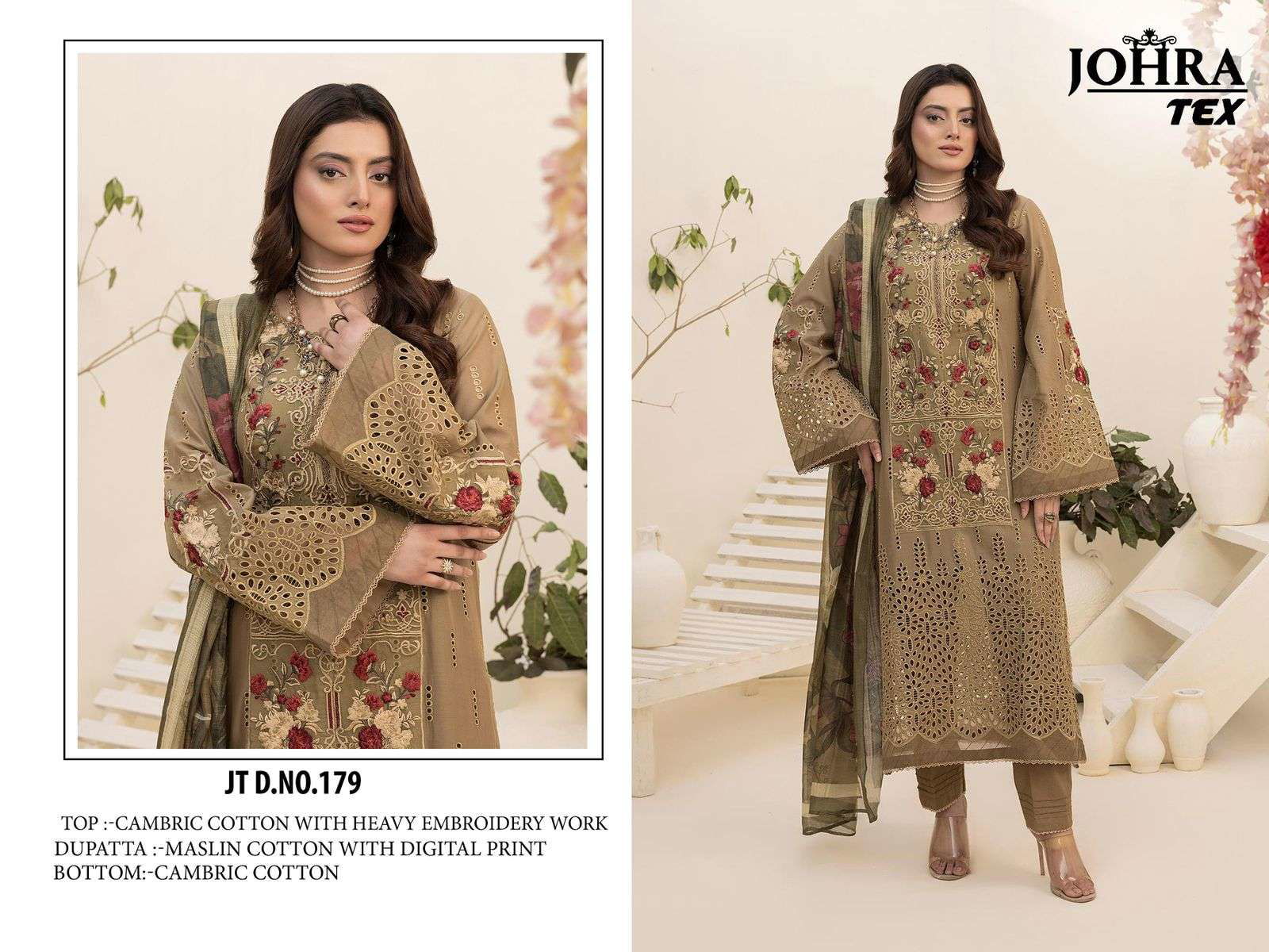 JOHRA TEX JT-179 PURE COTTON EMBROIDERY PRINTED PAKISTANI DRESSES-00062