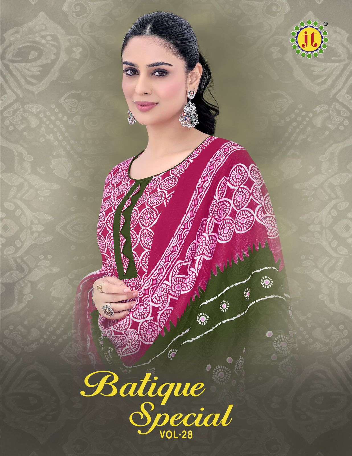 JT TEXTILE BATIQUE SPECIAL VOL-28 PURE COTTON PRINTED PAKISTANI DRESSES-00062