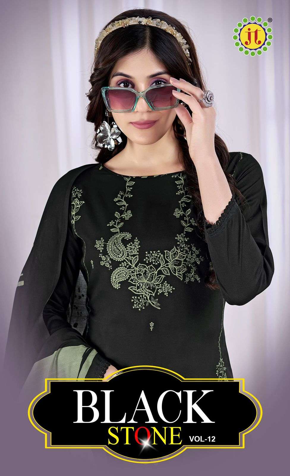 JT TEXTILE BLACK STONE VOL-12 PURE RAYON EMBROIDERY PAKISTANI DRESSES-00201