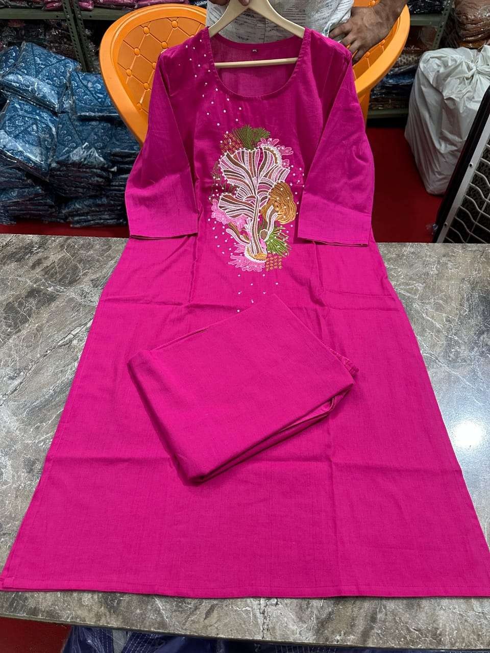 JYOTI VOL-277 BY ASLIWHOLESALE DESIGNER PURE COTTON EMBROIDERY KURTIS-00233