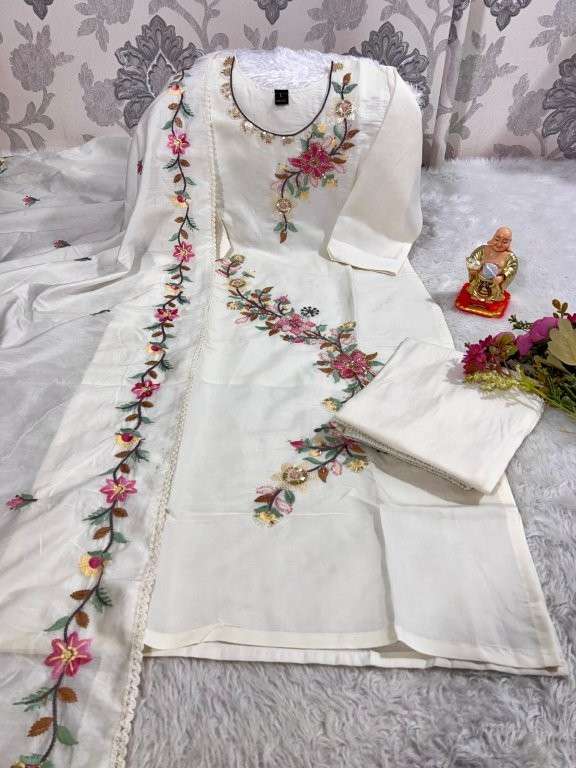 JYOTI VOL-279 BY ASLIWHOLESALE DESIGNER PURE ROMAN SILK EMBROIDERY PRINTED DRESSES-00233