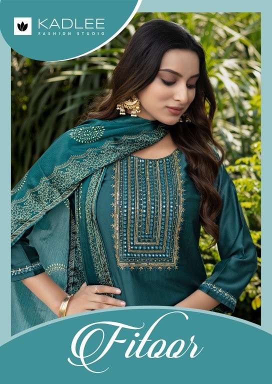 KADLEE FITOOR PURE GAJJI SILK HADNWORK DRESSES-00014