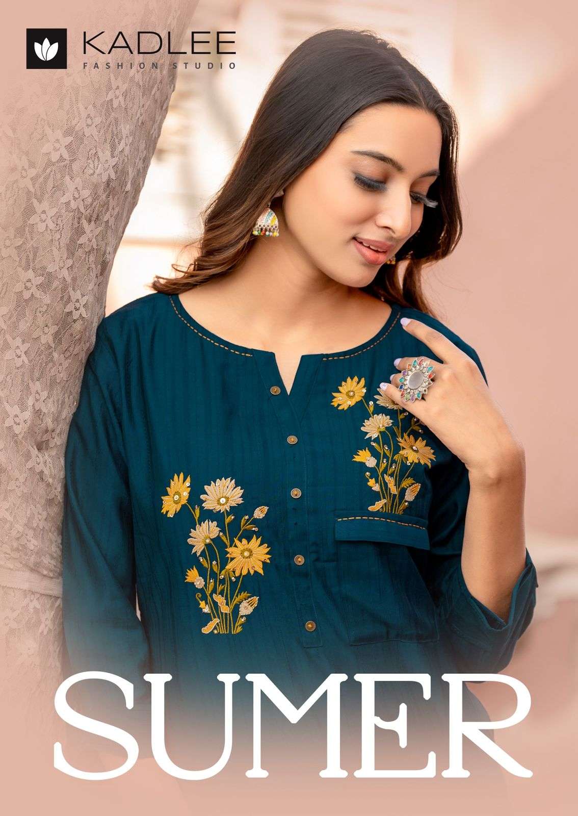 KADLEE SUMER PURE RAYON HAND WORK KURTIS-00014