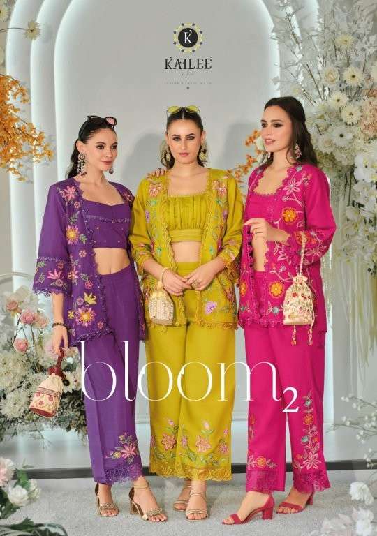 KAILEE BLOOM VOL-02 PURE VISCOSE ORGANZA SILK CO-ORD SET-00014