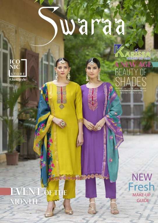 KARISSA SWARAA 1001 TO 1006 SERIES PURE SILK PRINTED DRESSES-00140