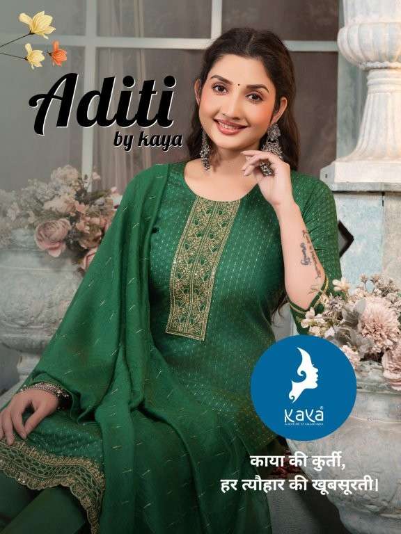 KAYA ADITI PURE CHANDERI JACQUARD DRESSES-00140