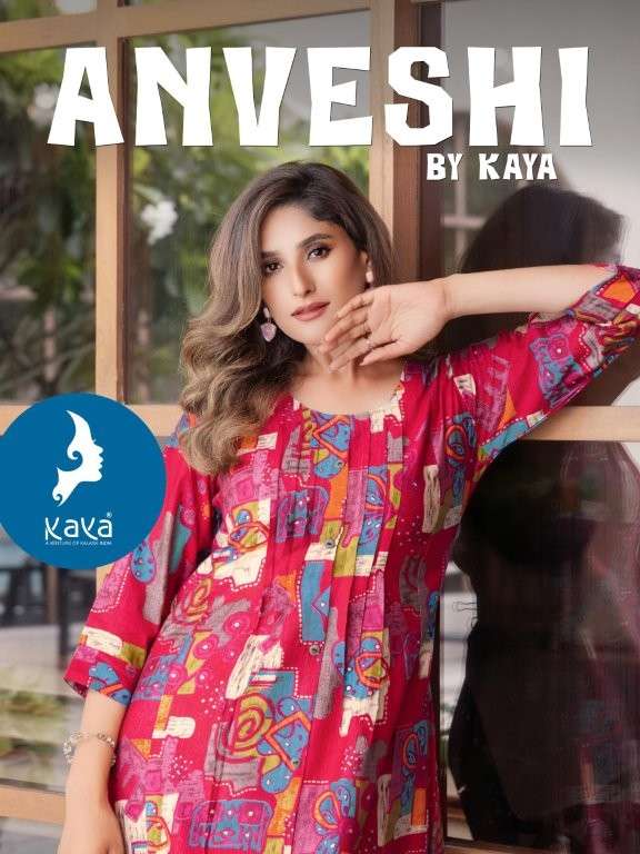 KAYA ANVESHI PURE VERTICAN FOIL PRINTED DRESSES-00140