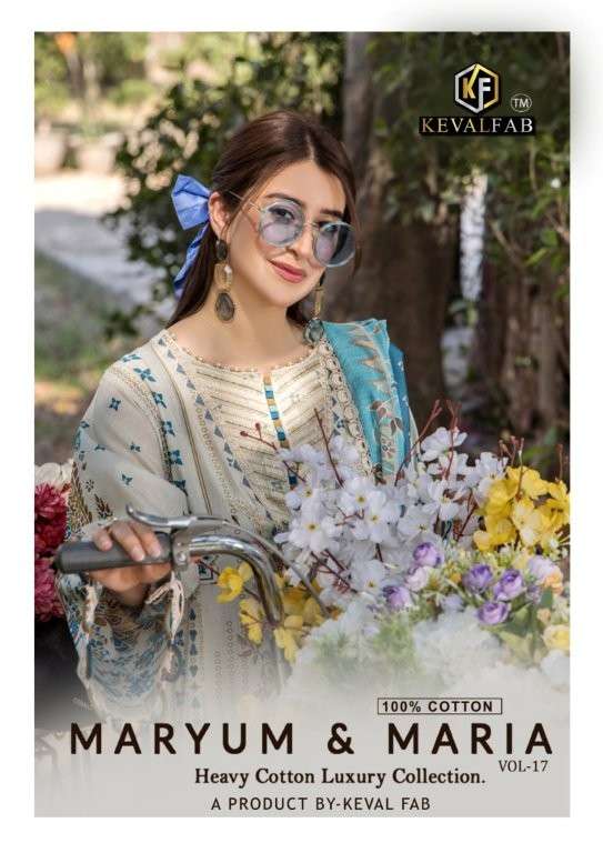 KEVAL FAB MARYUM & MAIRA VOL-17 PURE COTTON PRINTED PAKISTANI DRESSES-00201