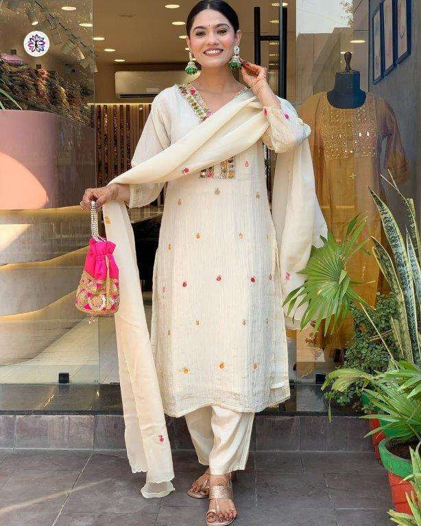 KF-3013 BY ASLIWHOLESALE DESIGNER PURE CHINON EMBROIDERY DRESSES-00096