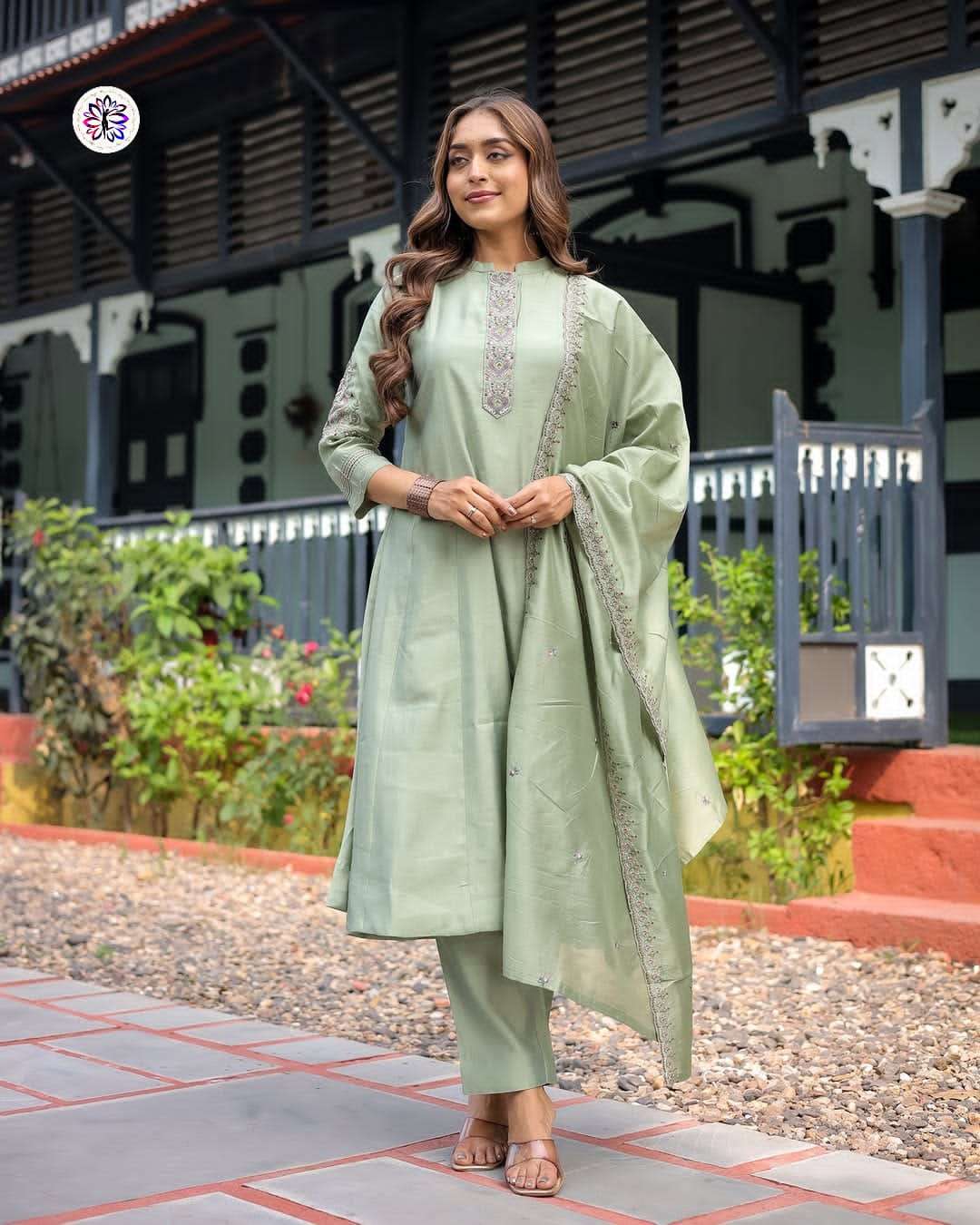 KF-6022 BY ASLIWHOLESALE DESIGNER PURE MUSLIN COTTON EMBROIDERY DRESSES-00096