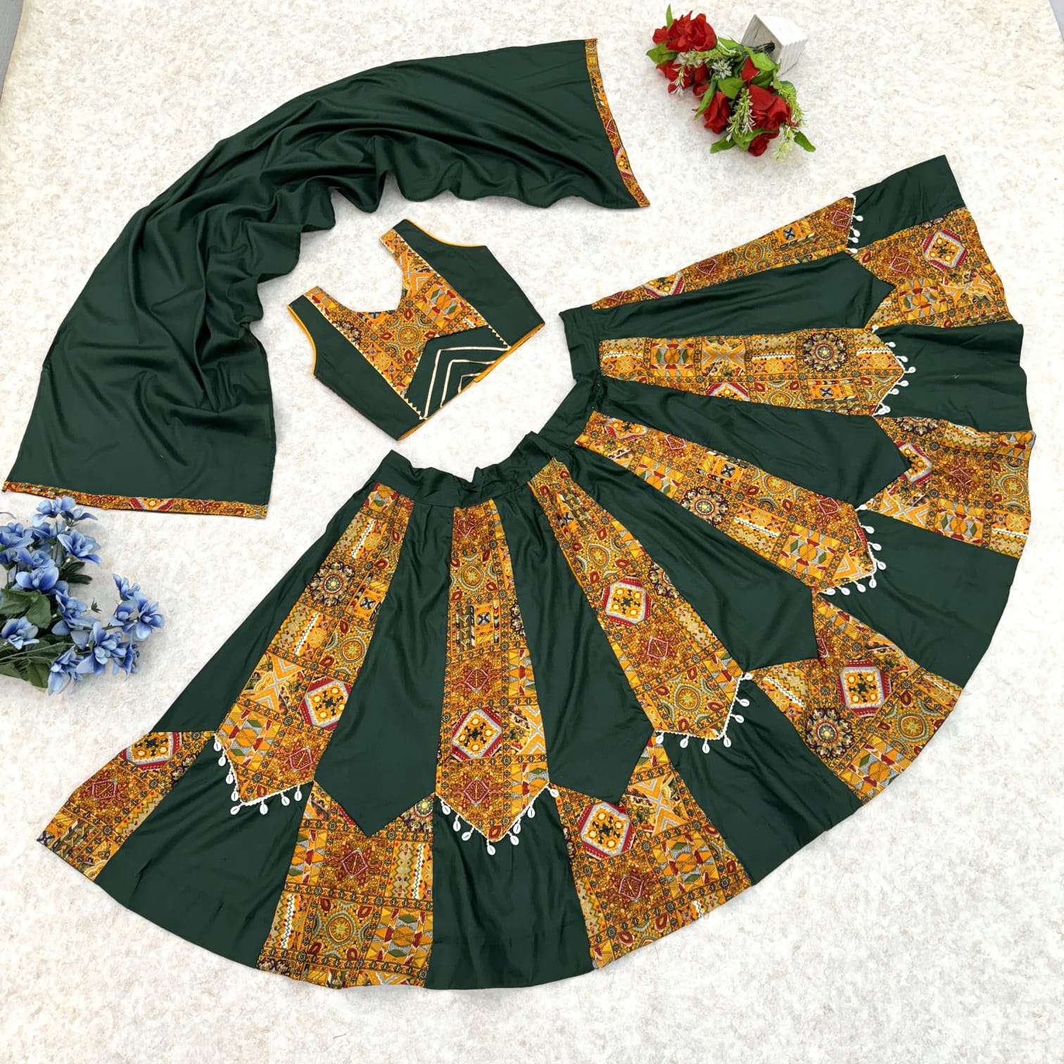 KIDS LEHENGA VOL-23 BY ASLIWHOLESALE DESIGNER PURE RAYON COTTON PRINTED KIDS LEHENGA-00029
