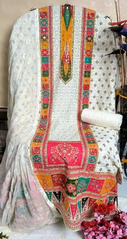 KIFAYAT E LIBAS BY ASLIWHOLESALE DESIGNER PURE COTTON EMBROIDERY PAKISTANI DRESS-00022