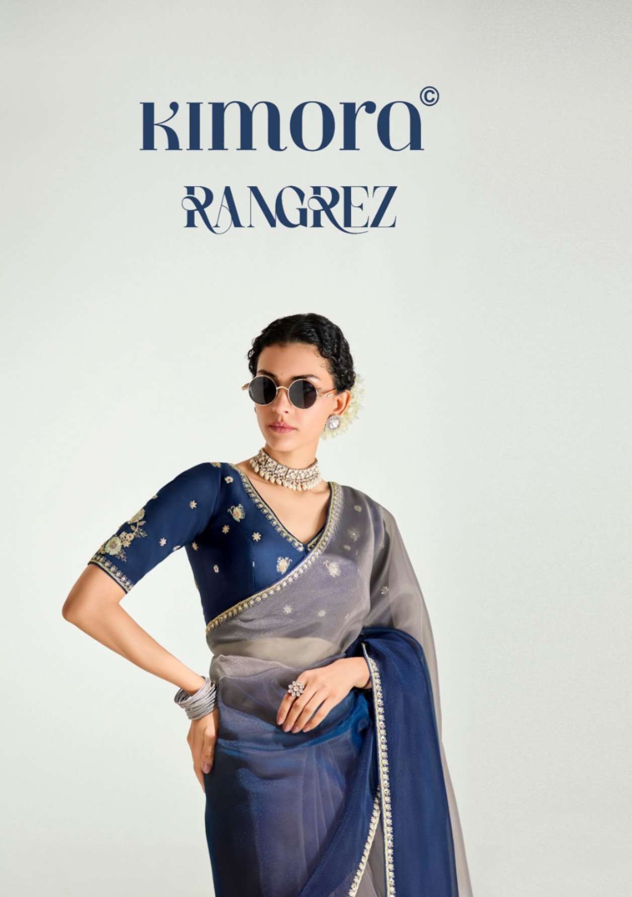 KIMORA RANGREZ 2231 TO 2245 SERIES PURE ORGANZA HAND WORK SAREES-00137