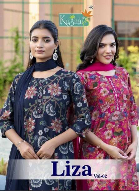 KUSHAL LIZA VOL-02 PURE CHANDERI HAND WORK DRESSES-00014