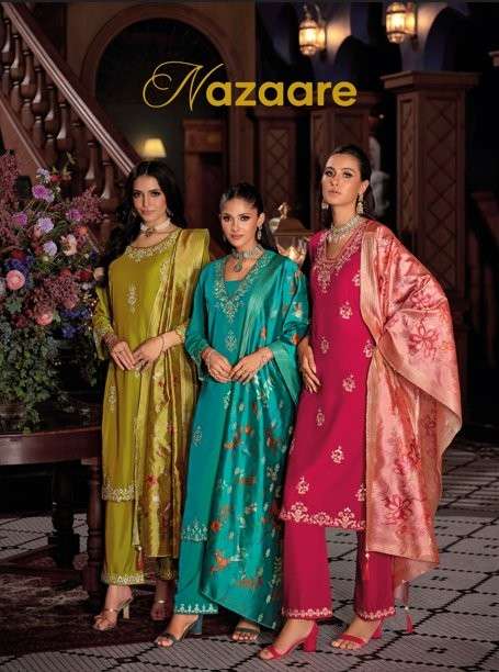 LADY LEELA NAZAARE PURE VISCOSE SILK EMBROIDERY DRESSES-00028