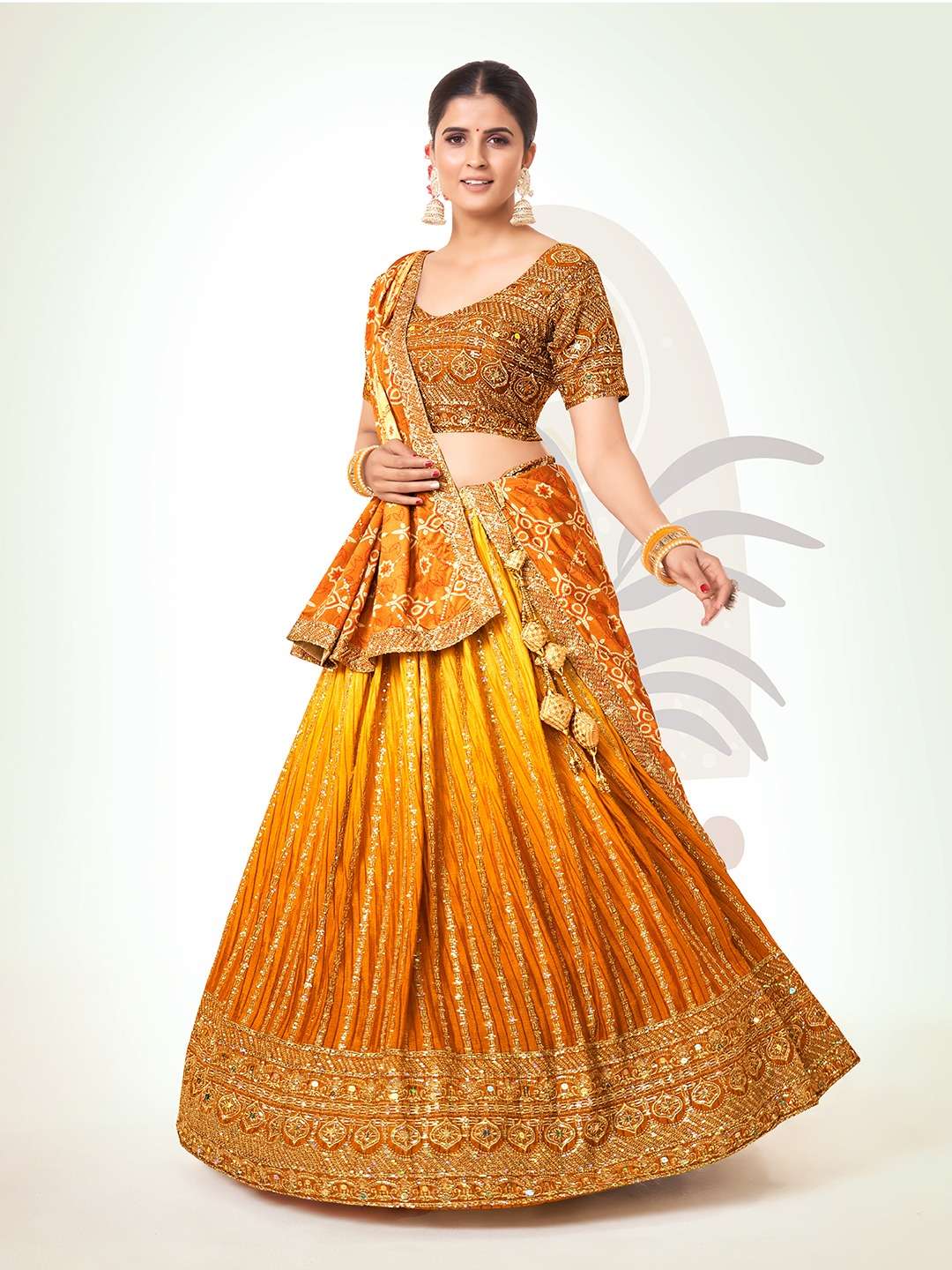 LC-176 & 175 SERIES BY ASLIWHOLESALE DESIGNER PURE CHINON EMBROIDERY PRINTED LEHENGAS-00026