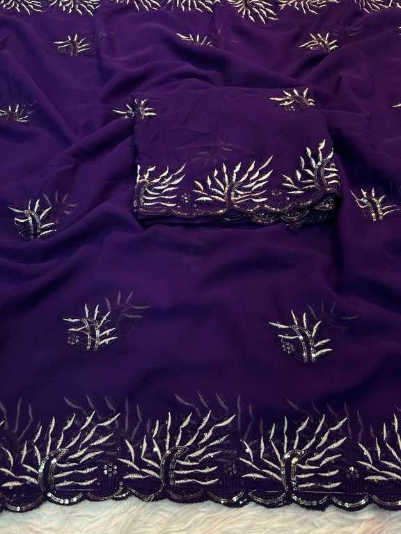 LEAF STAR BY ASLIWHOLESLAE DESIGNER PURE GEORGETTE SAREES-00219