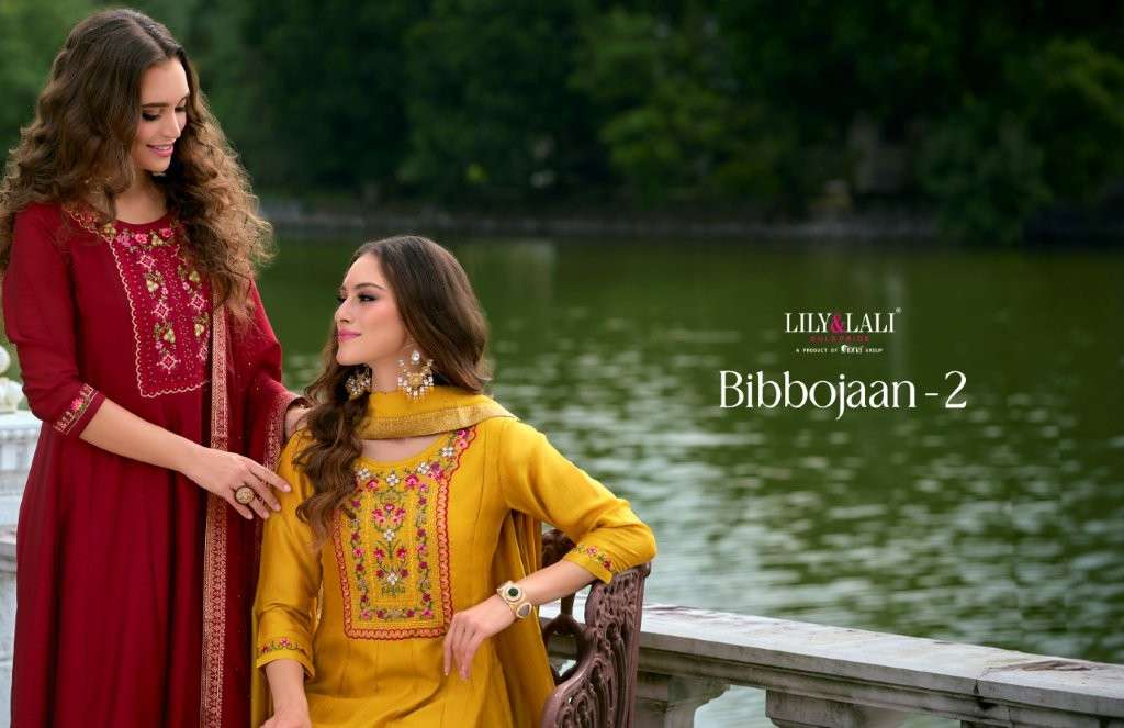 LILY AND LALI BIBOJAAN VOL-02 PURE VICHITRA SILK EMBROIDERY DRESSES-00028