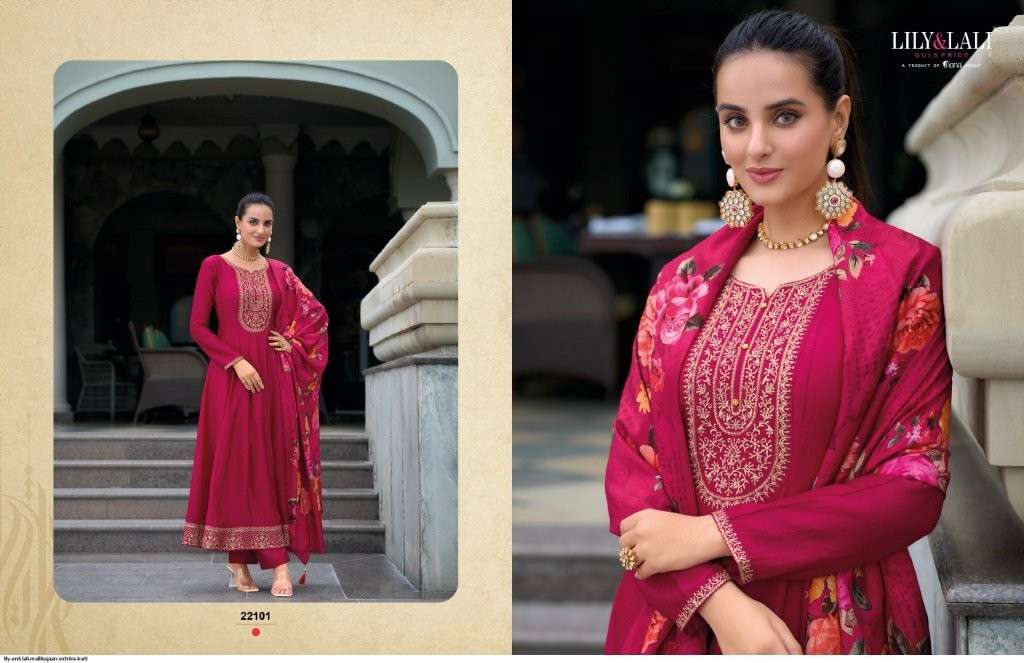 LILY AND LALI MALLIKAJAAN PURE VICHITRA SILK DRESSES-00014