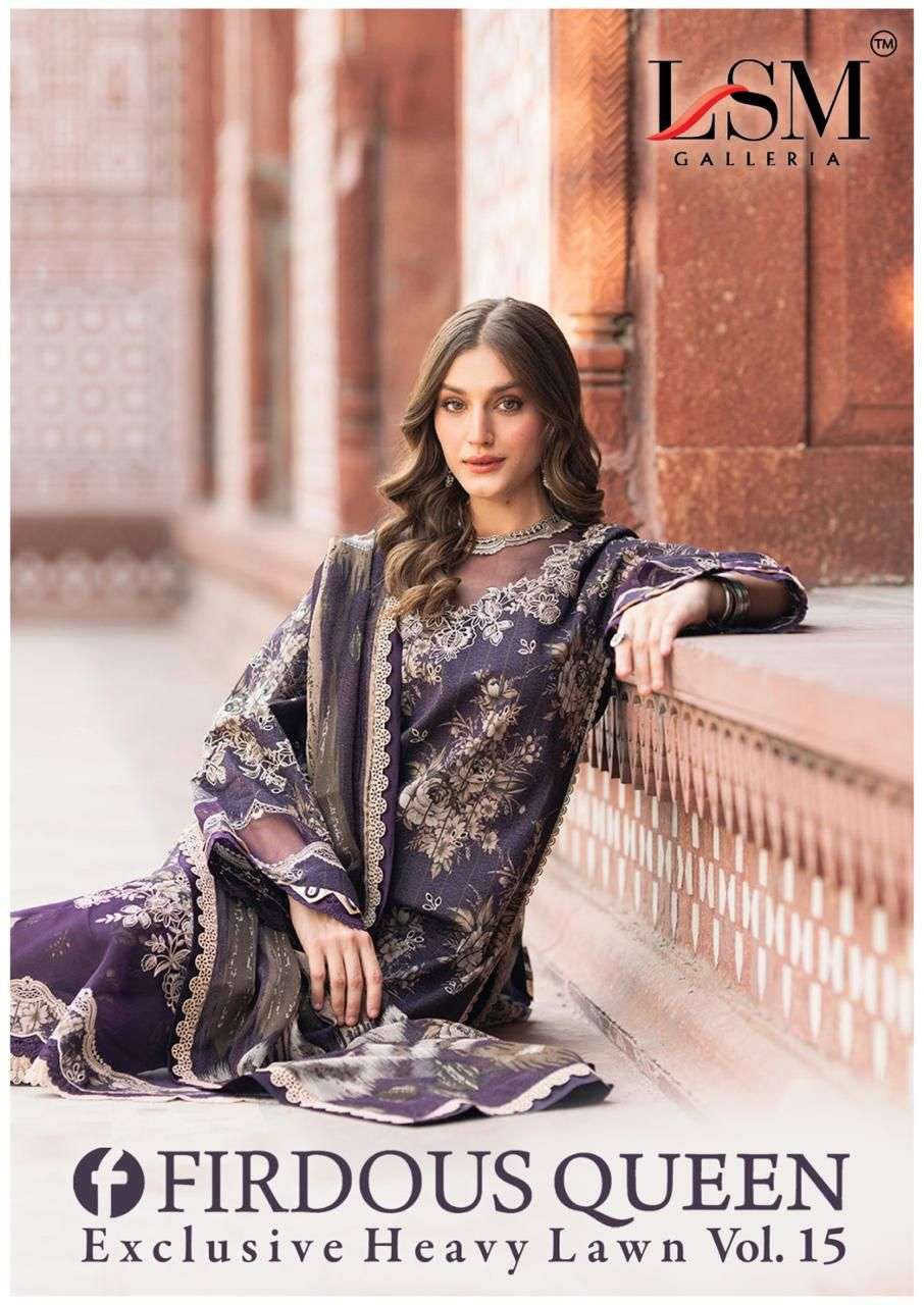 LSM GALLERIA FIRDOUS QUEEN VOL-15 RM 151 TO 156 SERIES PURE LAWN PRINTED PAKISTANI DRESSES-00062