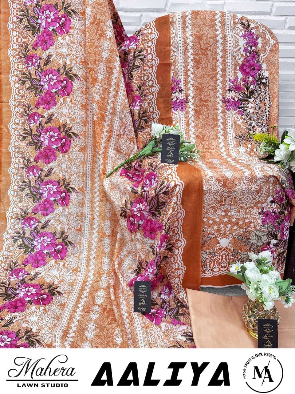 MAHERA LAWN STUDIO AALIYA PURE COTTON PRINTED PAKISTANI DRESSES-00245