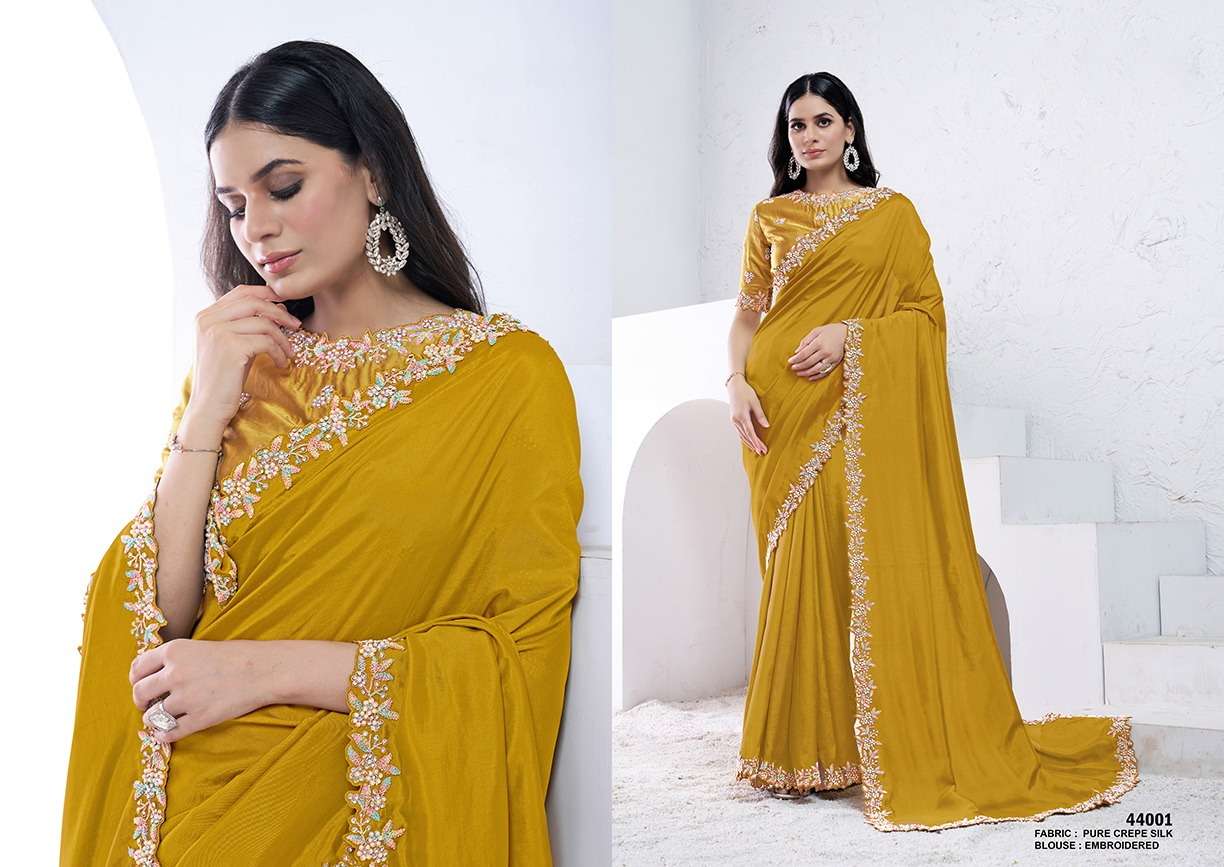 MAHOTSAV NORITA SWARAA 44000 44001 TO 44017 SERIES PURE CREPE SILK SAREES-00276