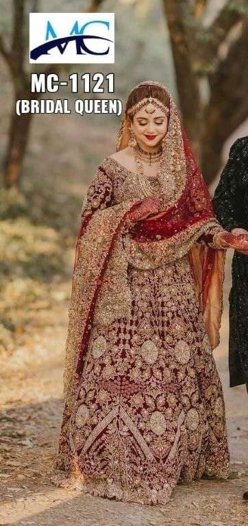 MANSI CREATION MC-1121 HEAVY EMBROIDERY 9000 VELVET BRIDAL LEHENGA-00080