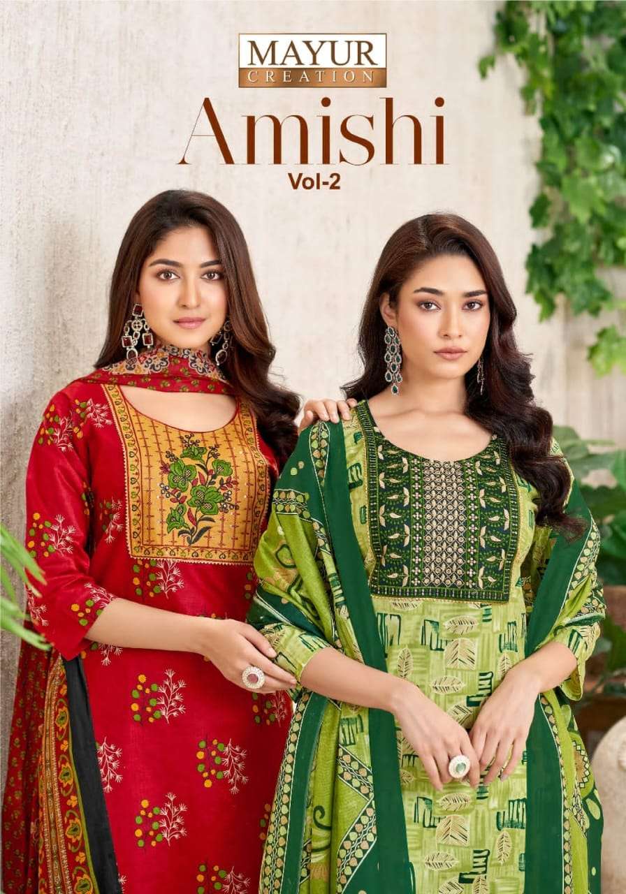 MAYUR AMISHI VOL-2 2001 TO 2010 SERIES PURE COTTON PRINTED DRESSES-00015