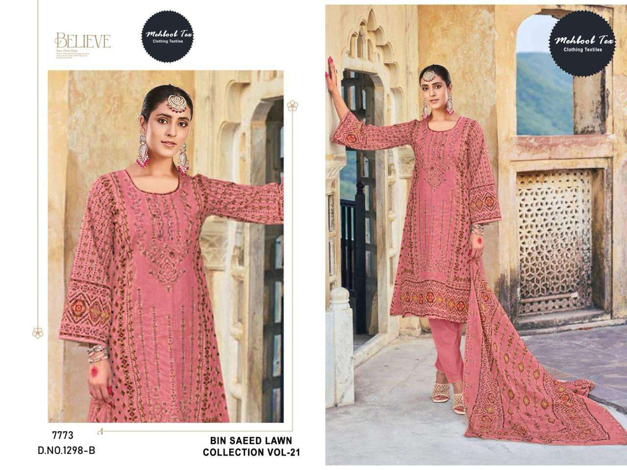 MEHBOOB TEX 1298 PURE COTTON EMBROIDERY PAKISTANI DRESSES-00071