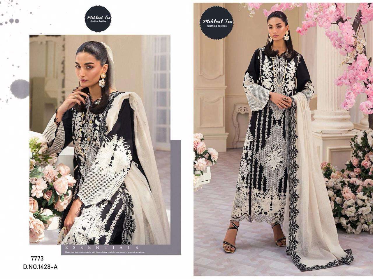 MEHBOOB TEX 1428 COLOUR PURE RAYON COTTON EMBROIDERY PAKISTANI DRESSES-00071