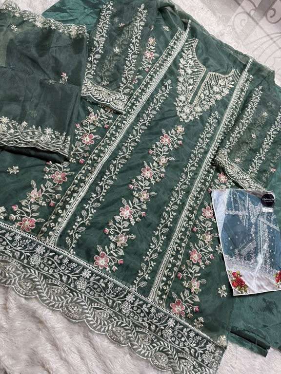 MEHBOOB TEX 1447 SERIES PURE ORGANZA EMBROIDERY PAKISTANI DRESSES-00071