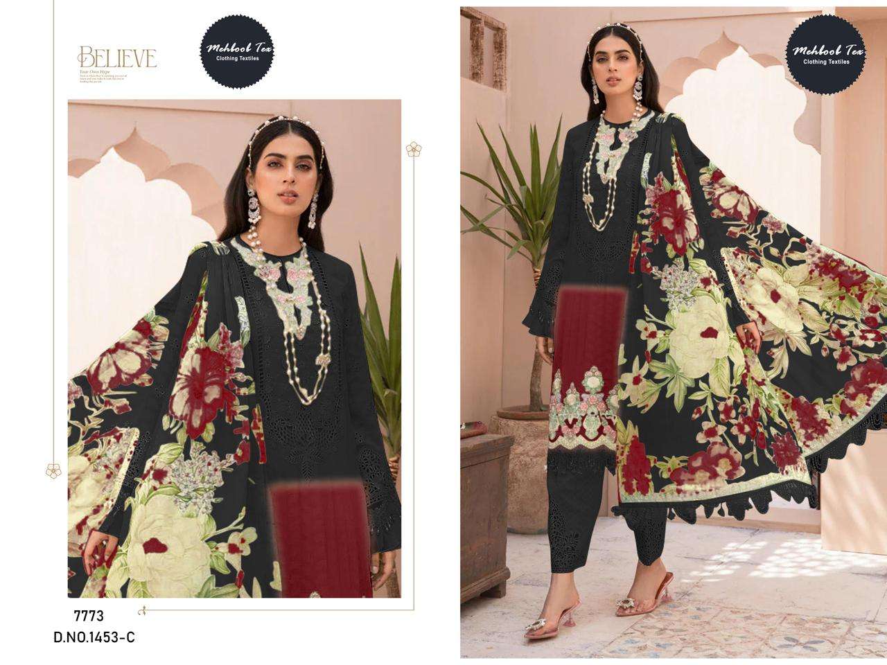 MEHBOOB TEX 1453 HEAVY EMBROIDERY COTTON PRINTED PAKISTANI DRESS-00071