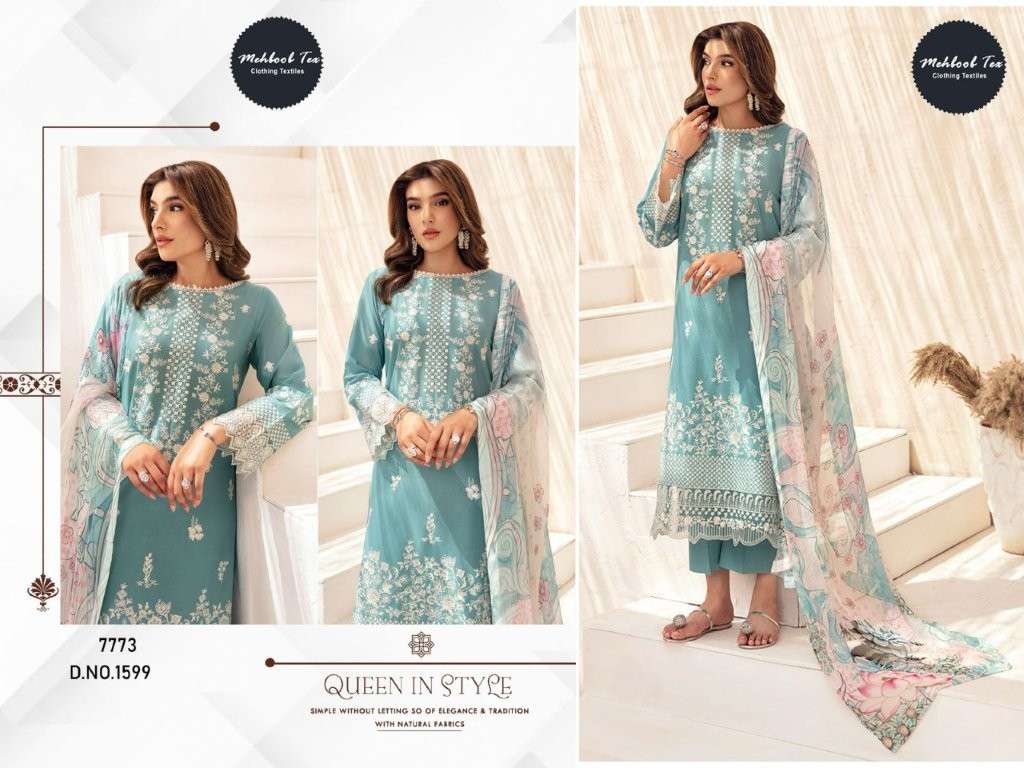 MEHBOOB TEX 1599 PURE CAMBRIC COTTON EMBROIDEYR PAKISTANI DRESS-00071