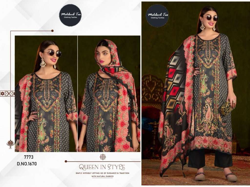MEHBOOB TEX 1670-1671 COLOUR PURE VISCOSE MUSLIN PRINTED PAKISTANI DRESSES-00071
