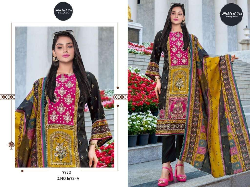 MEHBOOB TEX 1673 COLOUR PURE VISCOSE MUSLIN PRINTED PAKISTANI DRESSES-00071