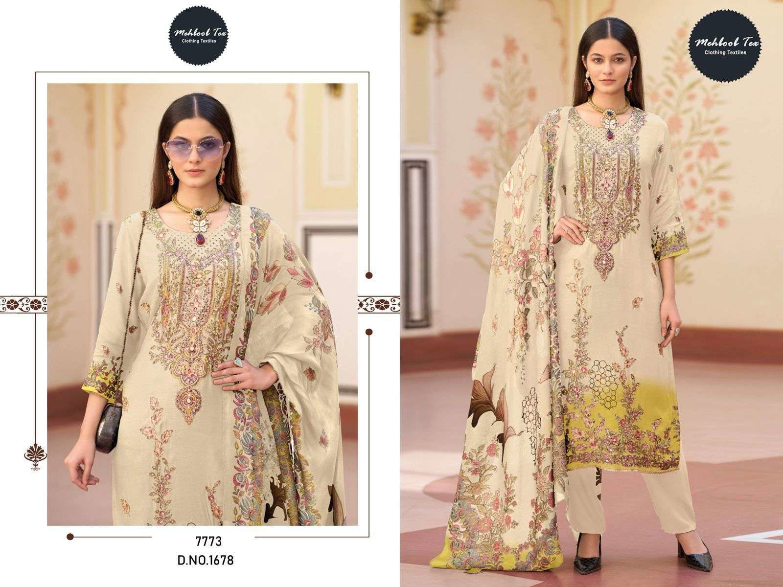 MEHBOOB TEX 1678 PURE VISCOSE MUSLIN PRINTED PAKISTANI DRESS-00062