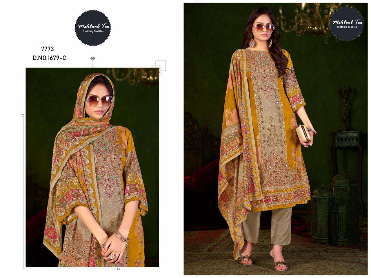 MEHBOOB TEX 1679 PURE VISCOSE MUSLIN PRINTED PAKISTANI DRESSES-00071