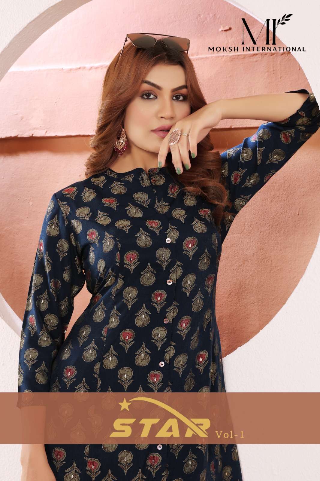MOKSH INTERNATIONAL STAR VOL-1 5111 TO 5113 SERIES VISCOSE MUSLIN PRINTED KURTI- 00154