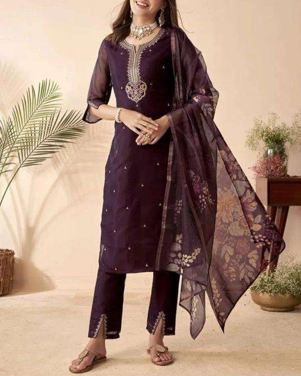 MONIKA 2 BY ASLIWHOLESALE DESIGNER PURE VISCOSE CHANDERI EMBROIDERY DRESSES-00264