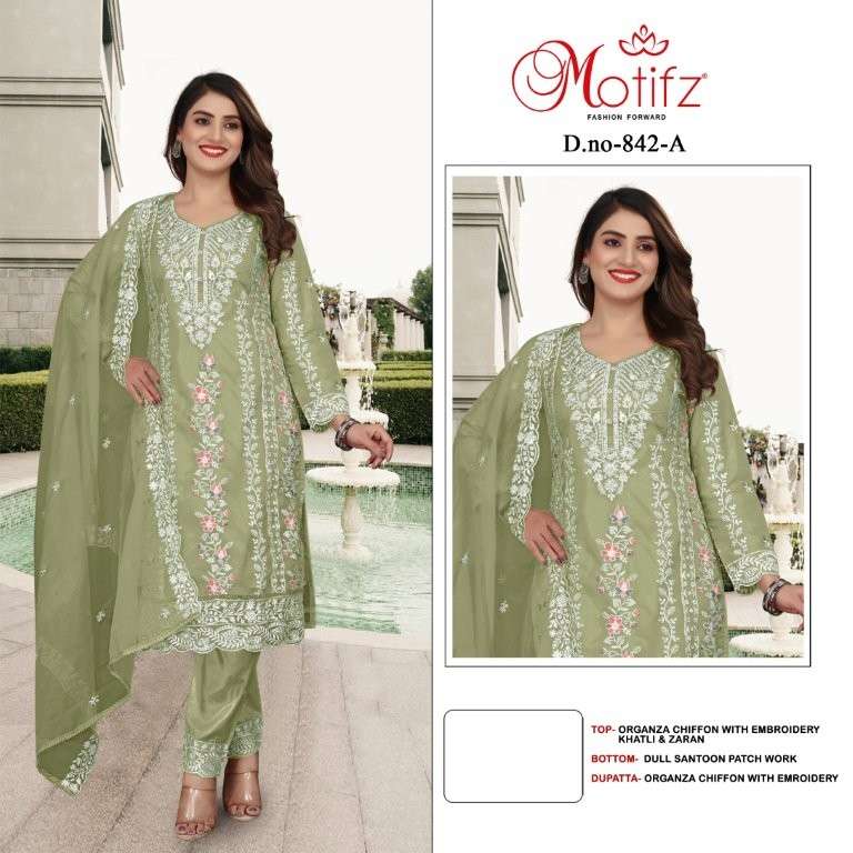 MOTIFZ 842 PURE CHIFFON EMBROIDERY PAKISTANI DRESSES-00201