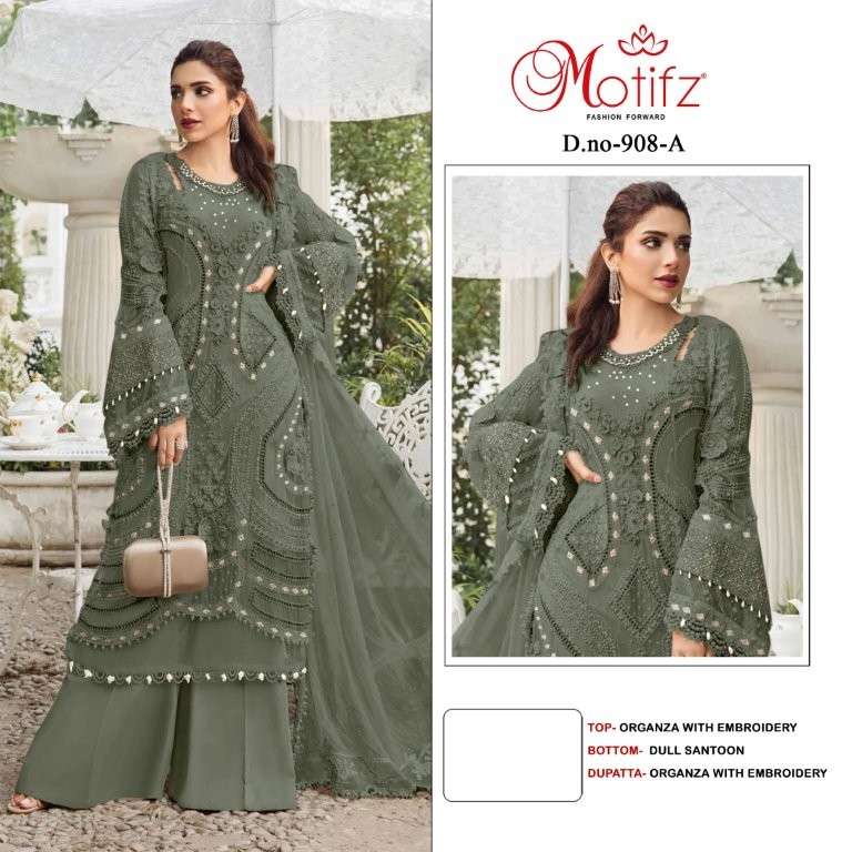 MOTIFZ 908 PURE ORGANZA EMBRODIERY PAKISTANI DRESSES-00201